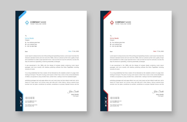 PSD modern business and corporate letterhead design template