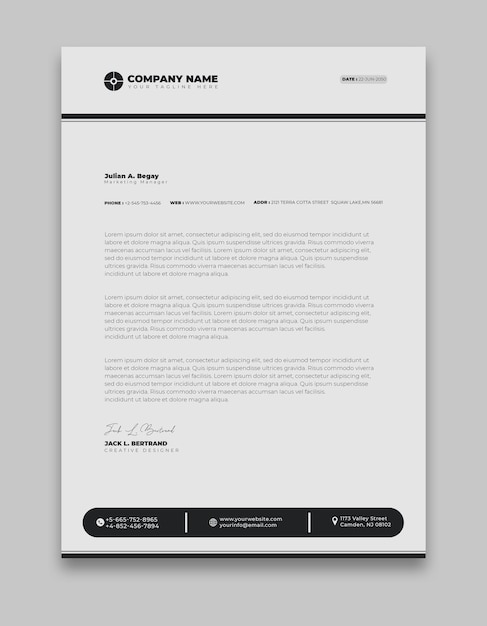 PSD modern business and corporate letterhead template