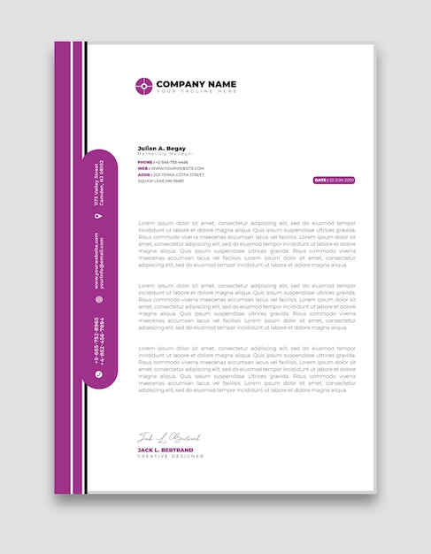 Modern business and corporate letterhead template