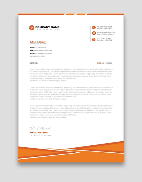 PSD modern business and corporate letterhead template