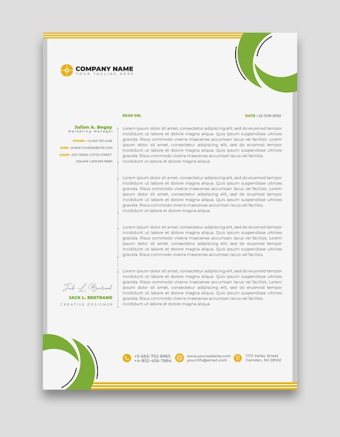 PSD modern business and corporate letterhead template