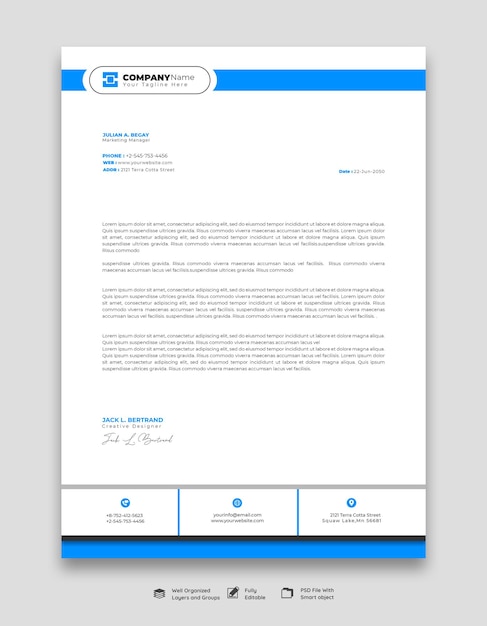 Modern business and corporate letterhead template