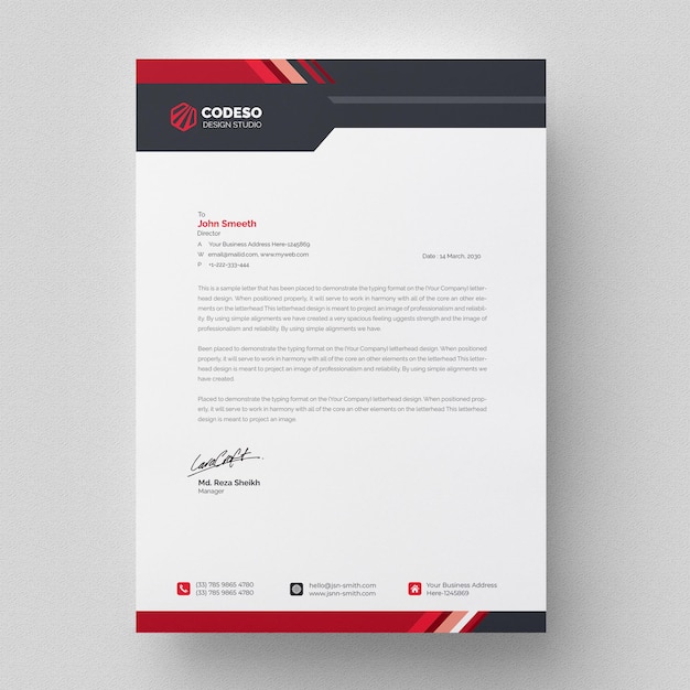 PSD modern business and corporate letterhead template