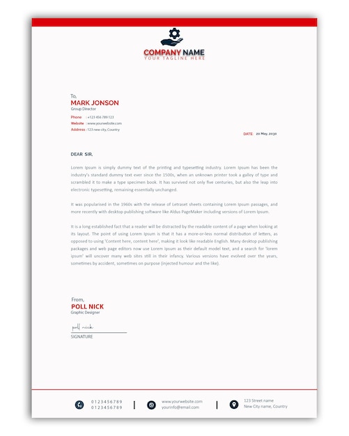 PSD modern business and corporate letterhead template