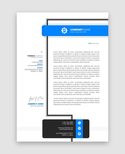 PSD modern business and corporate letterhead template