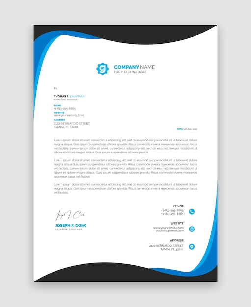 Modern business and corporate letterhead template