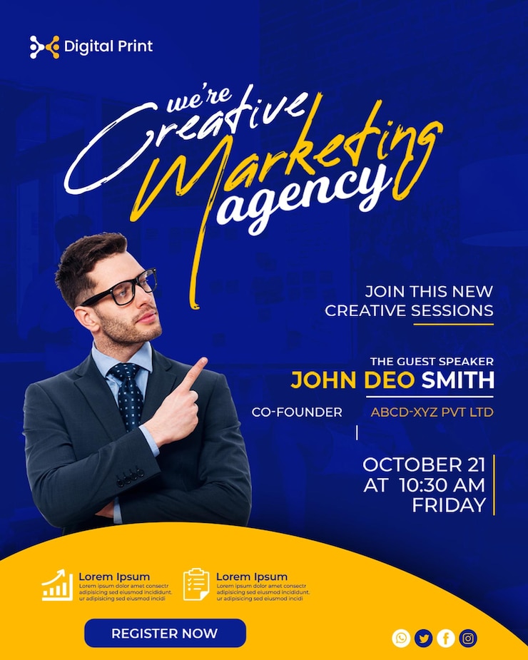 Modern Business Event or Webinar Poster Template
