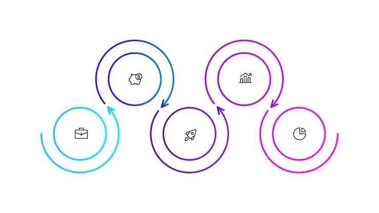 PSD modern business infographic with teamwork strategy and creativity icons
