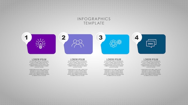 PSD modern business infographics concept with four steps