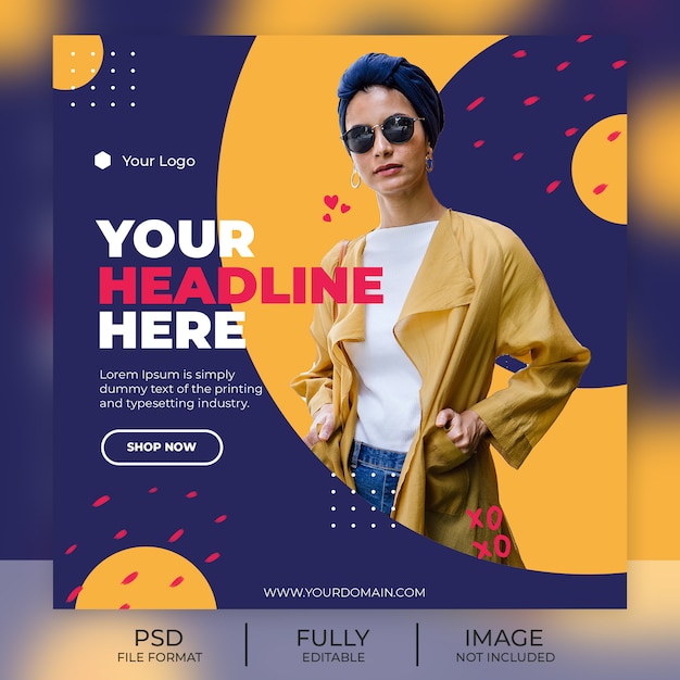 Modern business instagram post banner template