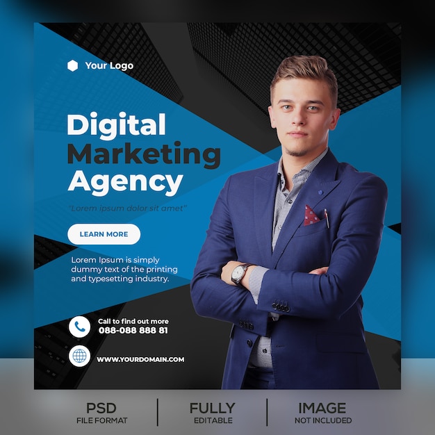 PSD modern business instagram post banner template