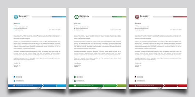 Modern business letterhead sets template