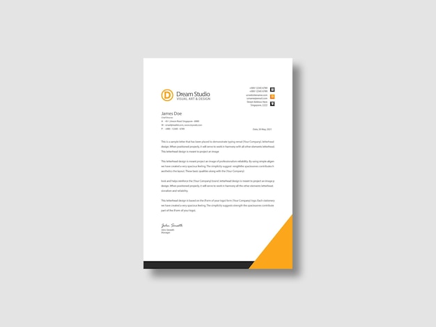 Modern business letterhead template