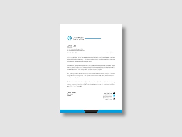 Modern business letterhead template