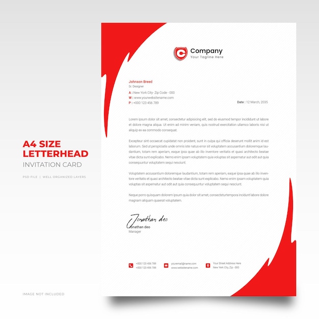 PSD modern business letterhead template