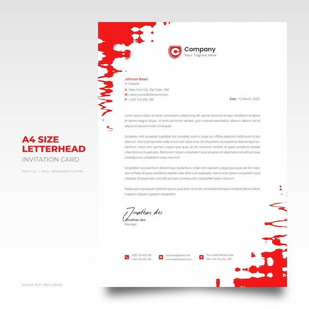 PSD modern business letterhead template