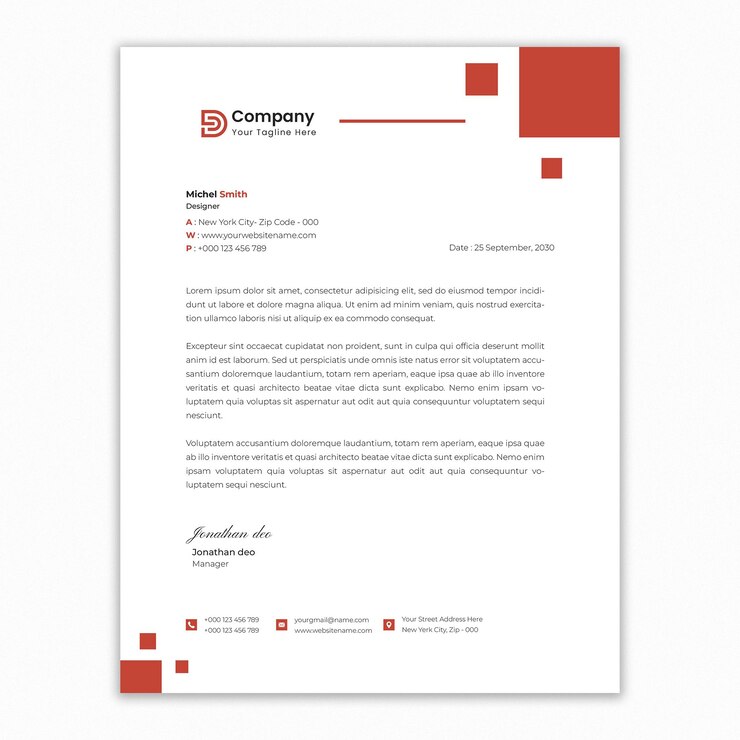 Modern business letterhead template