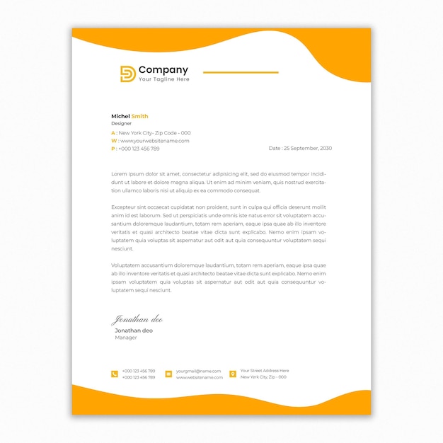 PSD modern business letterhead template