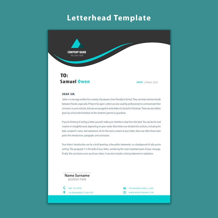 PSD modern business letterhead