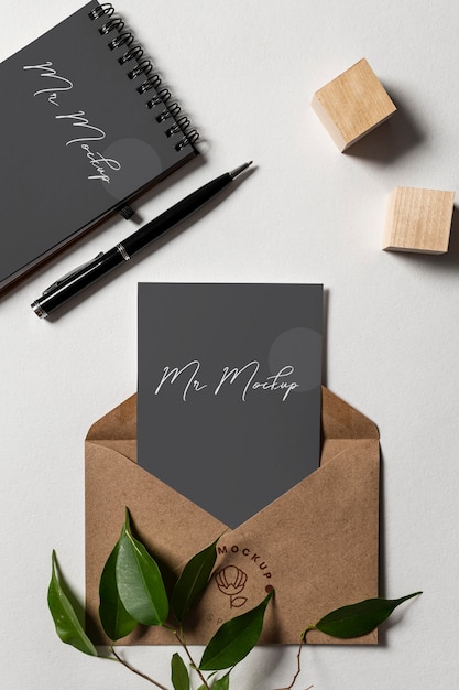 PSD modern business stationery mock-up arrangement