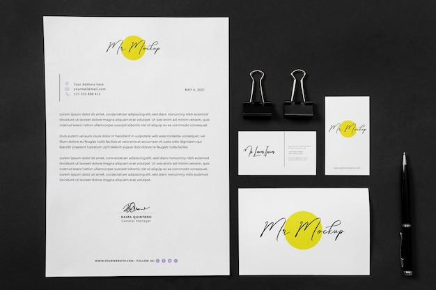 Modern business stationery mock-up arrangement