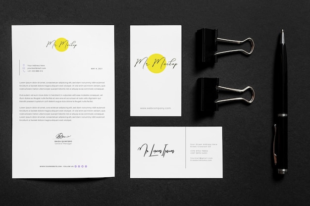 Modern business stationery mock-up arrangement