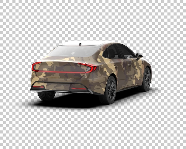 PSD modern car isolated on background 3d rendering illustration