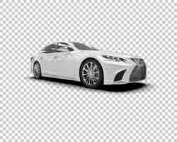 PSD modern car isolated on background 3d rendering illustration