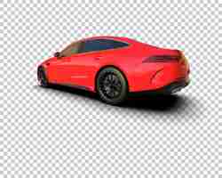 PSD modern car isolated on background 3d rendering illustration