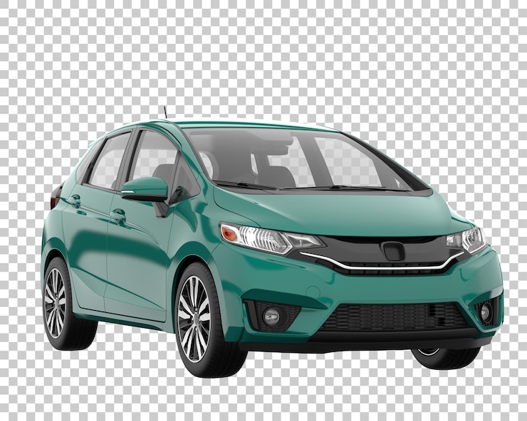 PSD modern car on transparent background. 3d rendering - illustration