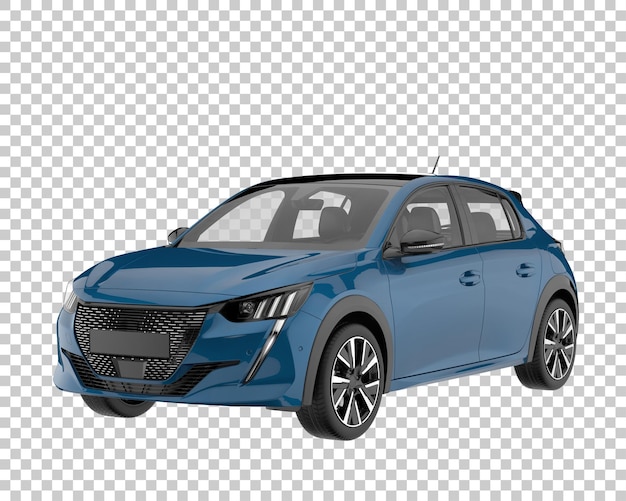 PSD modern car on transparent background. 3d rendering - illustration