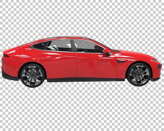 Modern car on transparent background. 3d rendering - illustration