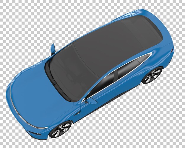 PSD modern car on transparent background. 3d rendering - illustration