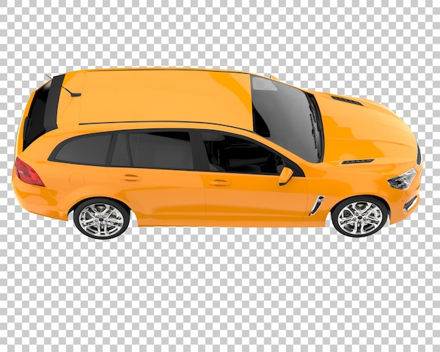 PSD modern car on transparent background. 3d rendering - illustration