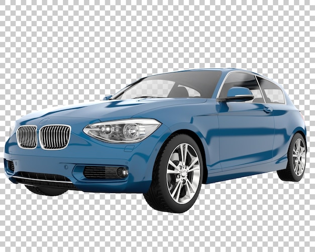 PSD modern car on transparent background. 3d rendering - illustration