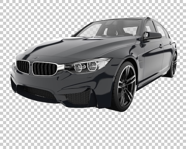 PSD modern car on transparent background. 3d rendering - illustration