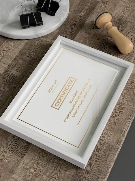 Modern certificaat frame concept mockup