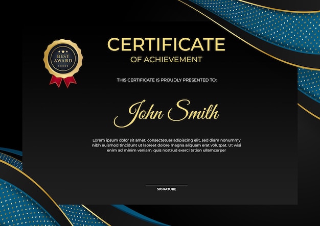 PSD modern certificate design template with abstract design for certificate of award, appreciation