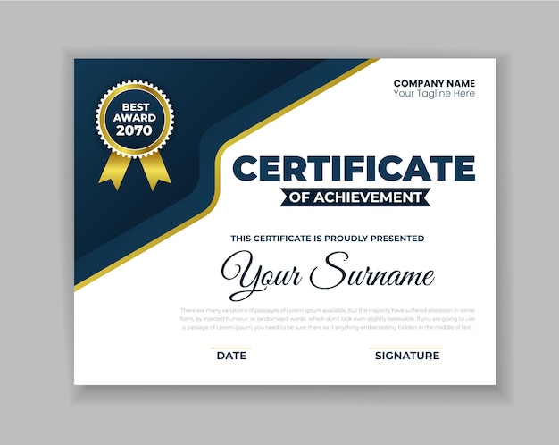 PSD modern certificate design template