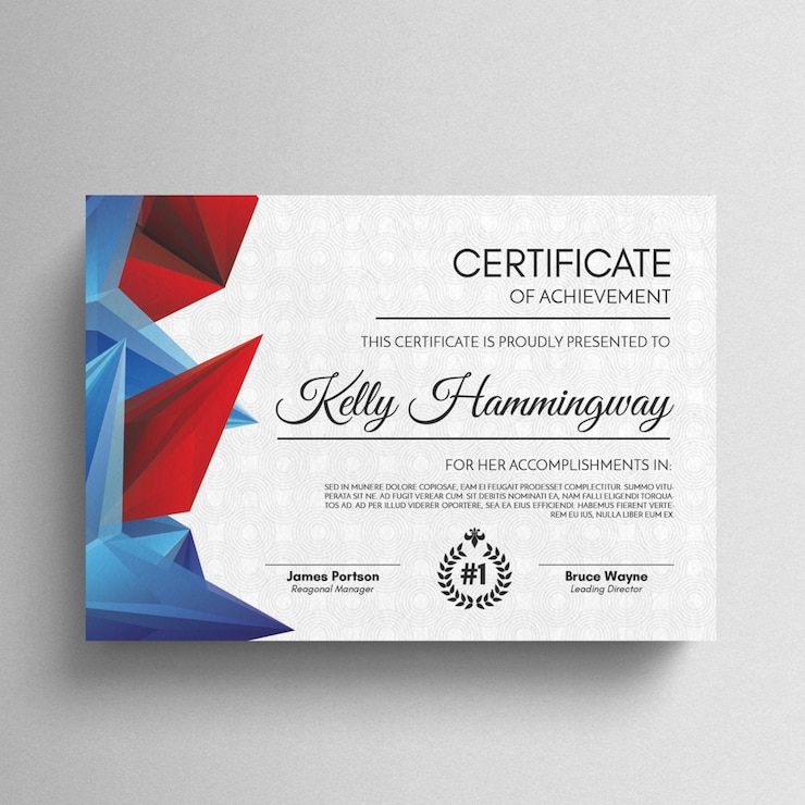 PSD modern certificate template