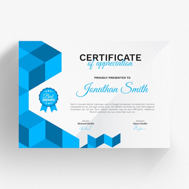 Modern certificate template