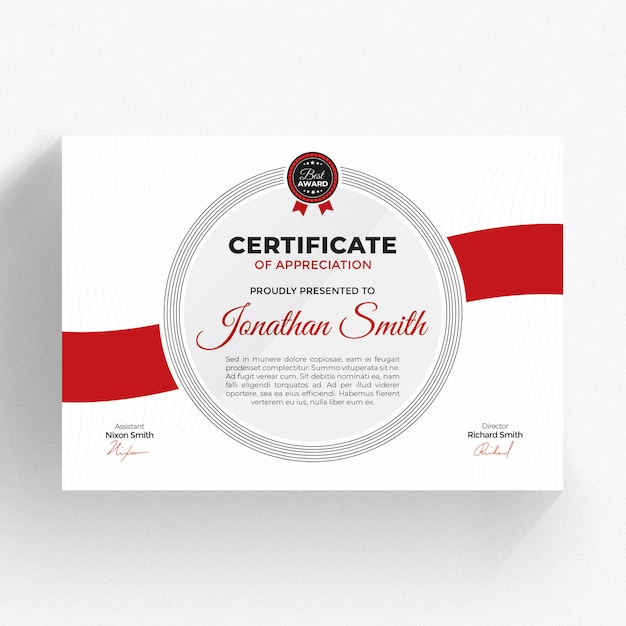 PSD modern certificate template