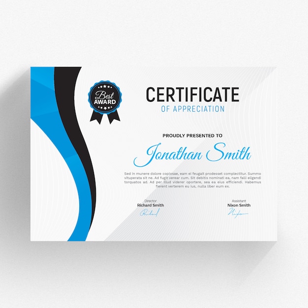 Modern certificate template