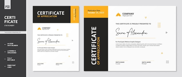 Modern Certificate Templates