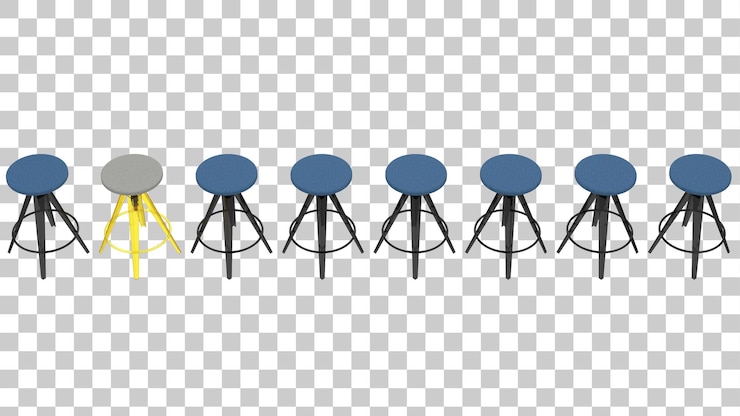 PSD modern chair isolated on transparent background 3d rendering illustration