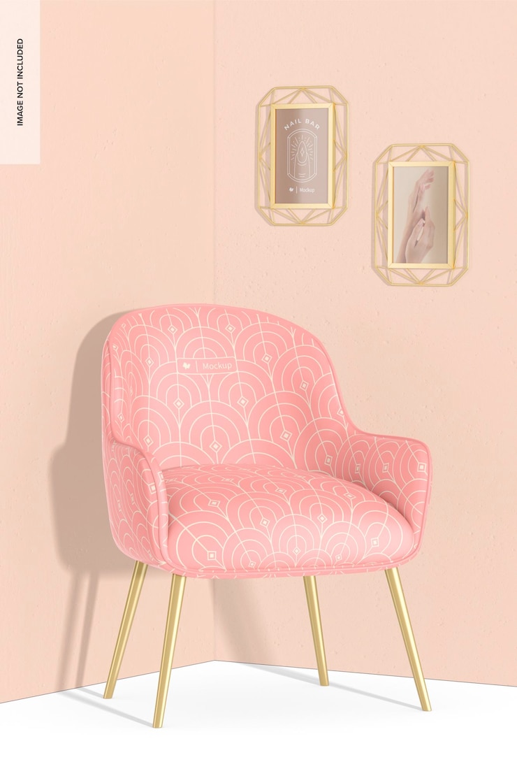 PSD modern chair mockup, side view