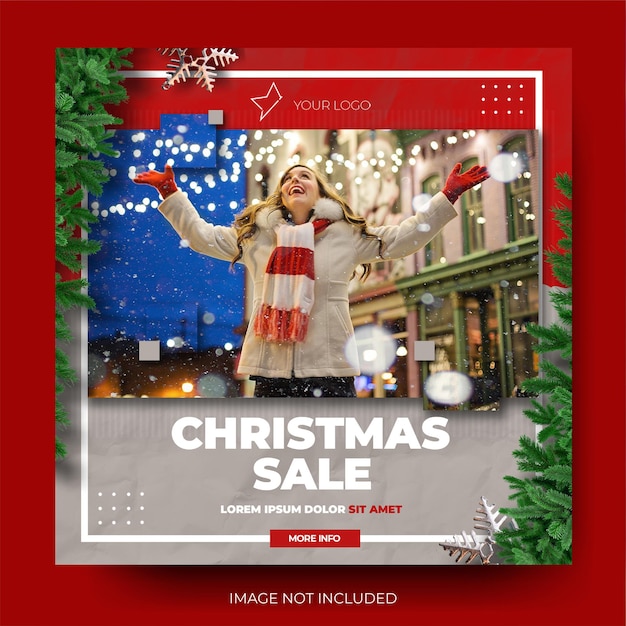 PSD modern christmas fashion sale post feed instagram