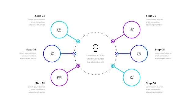 Modern Circular Infographic Diagram for Steps or Ideas Presentation