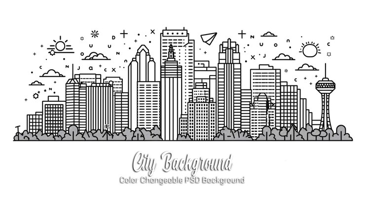 PSD 現代 の 都市 の 景色 の 背景