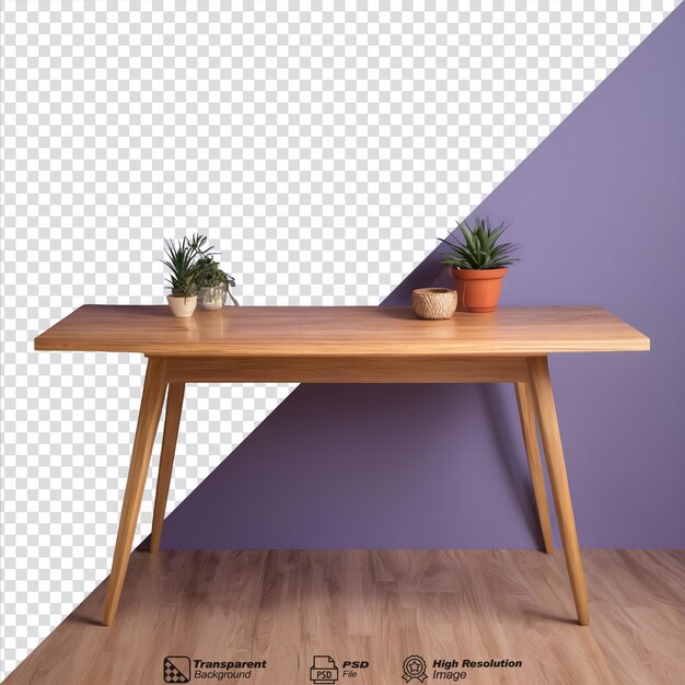 PSD modern and classic vertical wood table on a transparent background isolated